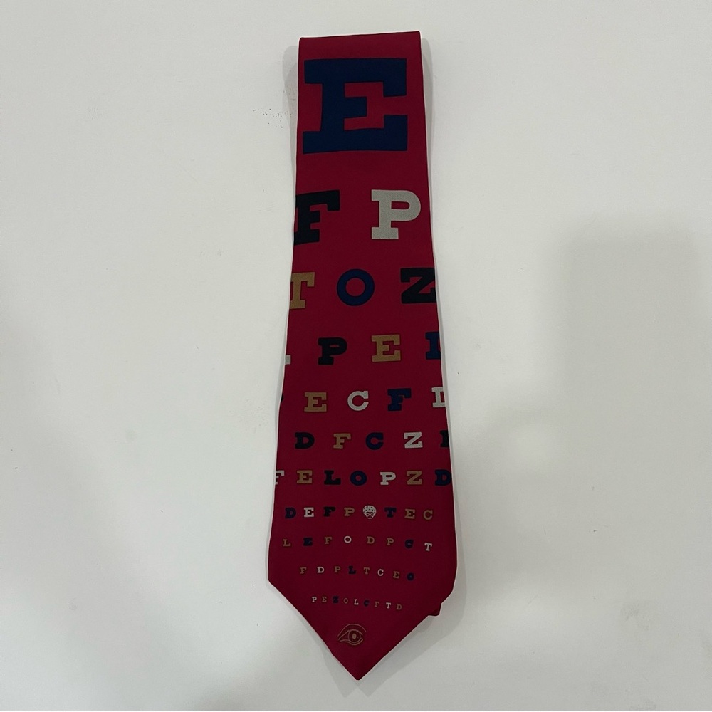 Vicky Davis Tie‎ 57x4 Optometry Red Silk New York